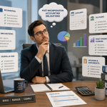 Manager réfléchissant à l’organisation comptable et aux échéances de sa société